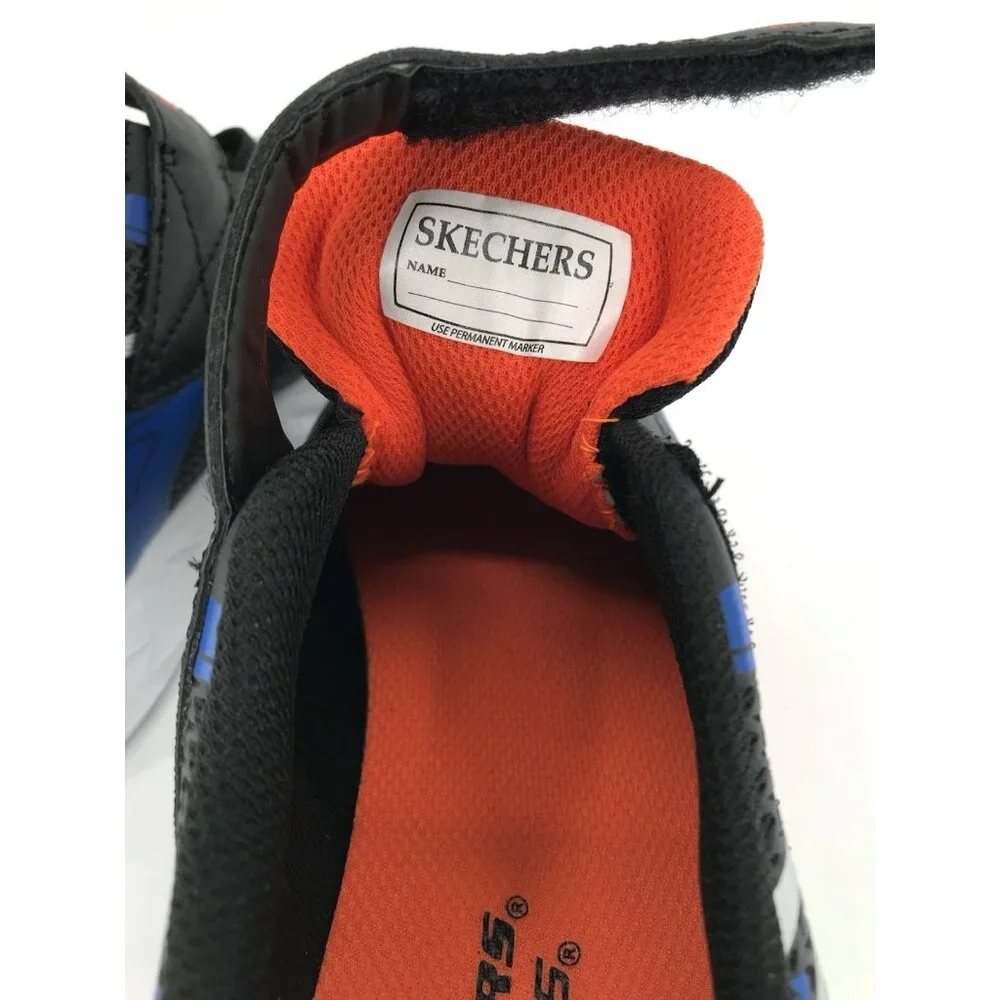 Skechers Boys Size 4‎ Flex-Glow Bolt Light-Up Black/Blue Sneaker Sports Lights